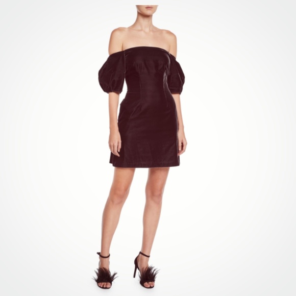 NWT! Jill Stuart Velvet Mini Puff Sleeves Dress 0 - Picture 1 of 6